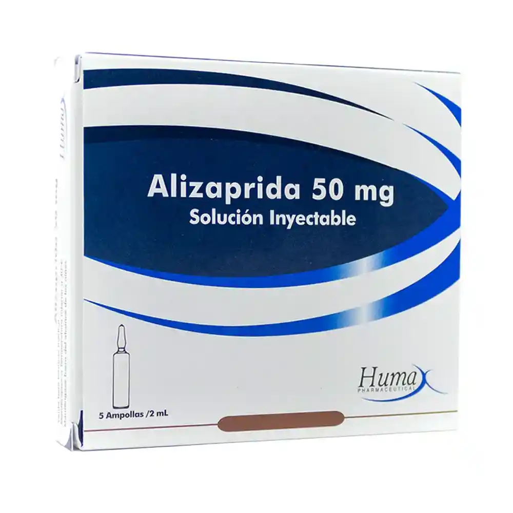 Humax Inyectable Alizaprida (50 mg) 5 Ampolletas 2 mL x 2 Und