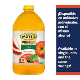 Motts Jugo de Manzana 100% Orgánico Sin Azúcar Añadida