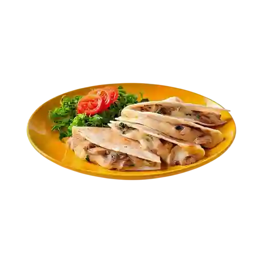Quesadilla de pollo con champiñones