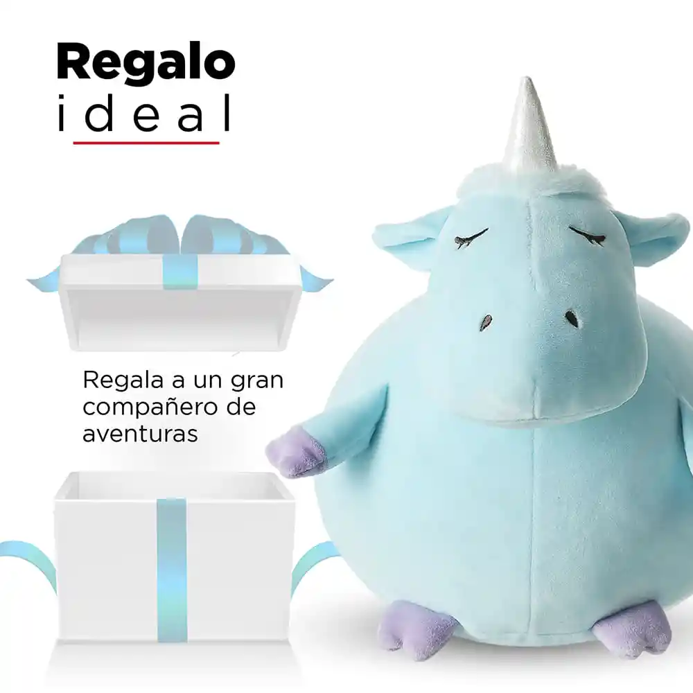 Miniso Peluche Redondo de Unicornio Azul