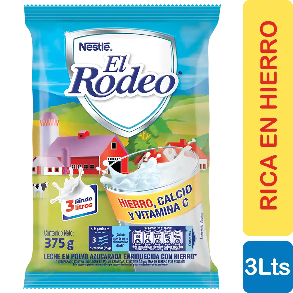 Leche en polvo EL RODEO x 375g
