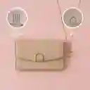 Cartera Para Mujer Con Hebilla Dorada Beige Serie Miniso