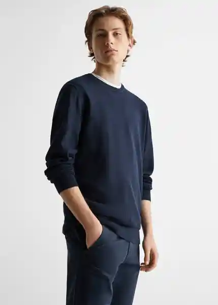 Saco Jersey Bass Neck Navy Talla 19 Mango Teen Boy Mango