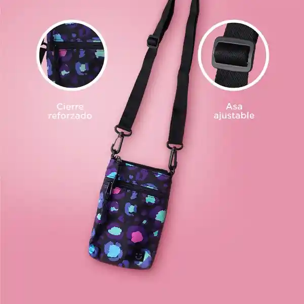 Bolso Crossbody Para Celular Negro Serie Miniso