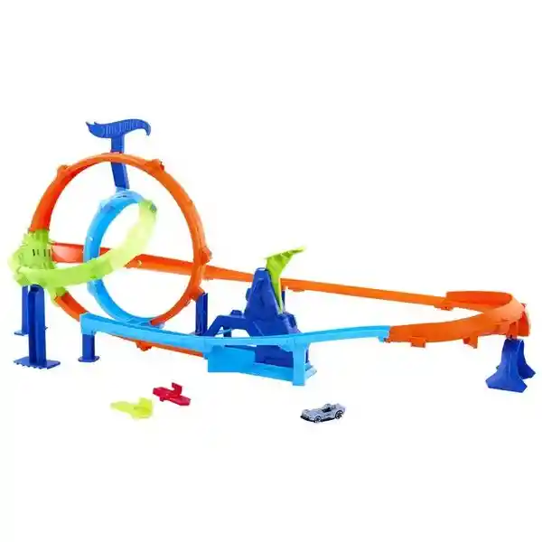 Pista de Juguete Mattel Hot Wheels Acrobacias Lanza y Choca
