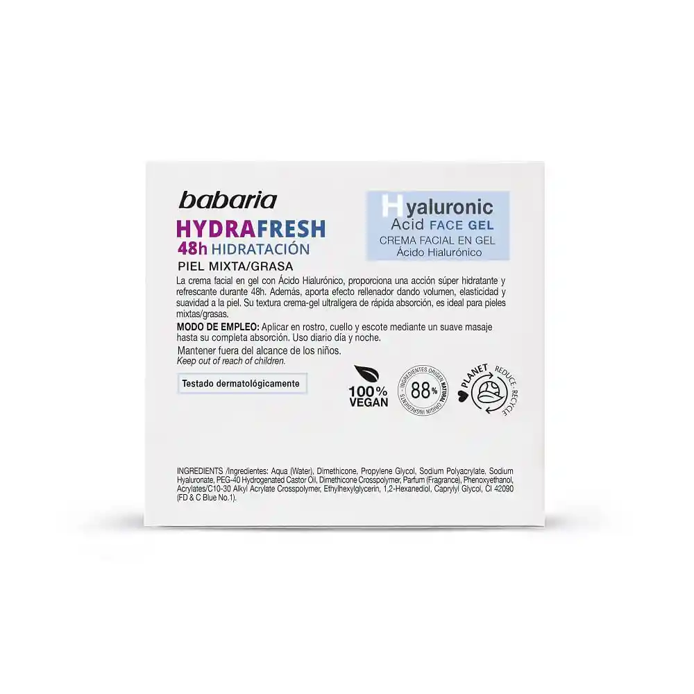 Crema Facial Babaria Hydrafresh Gel