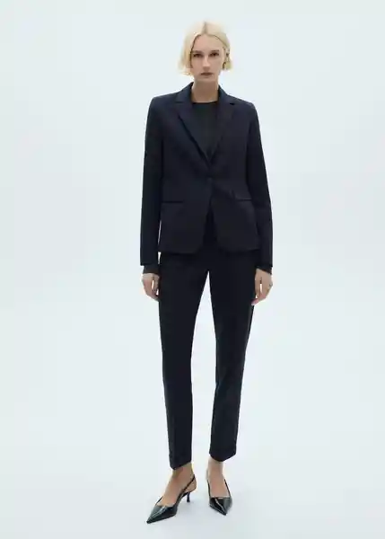 Blazer Americana Boreal Marino Talla 36 Mujer Mango