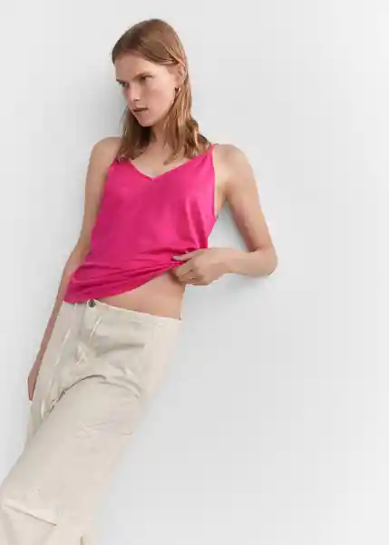 Top Carmina Fucsia Talla L Mujer Mango