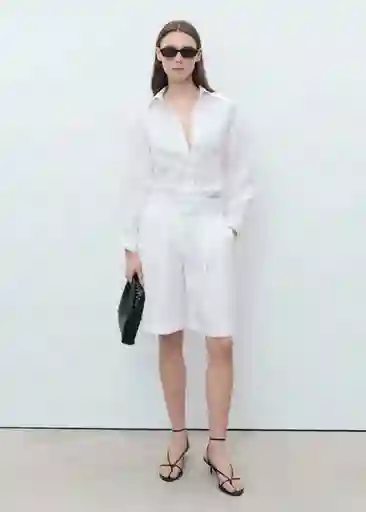 Camisa Samari Blanco Talla XS Mujer Mango