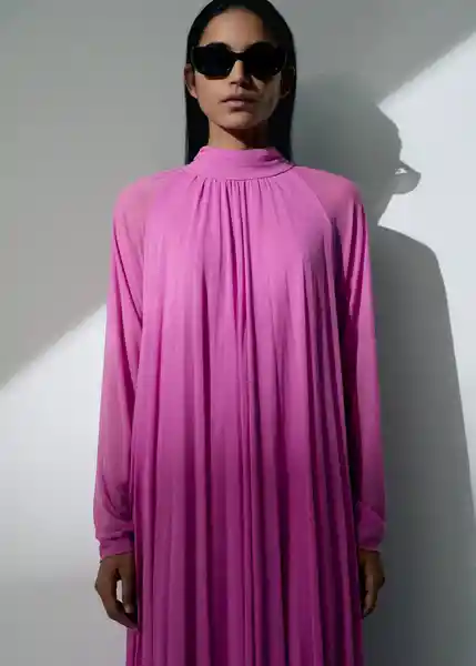 Vestido Blanca-a Rosa Talla XL Mujer Mango