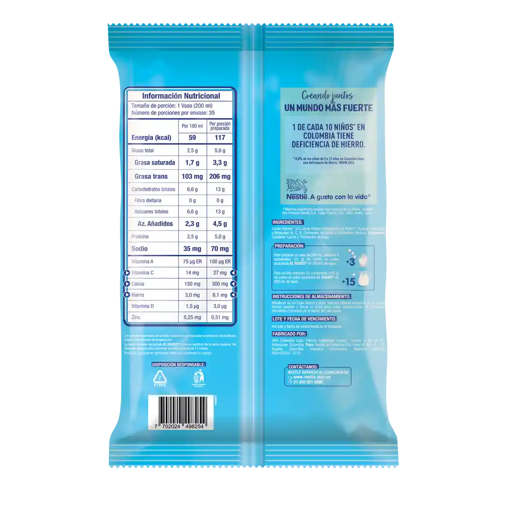 Leche en polvo EL RODEO x 875g