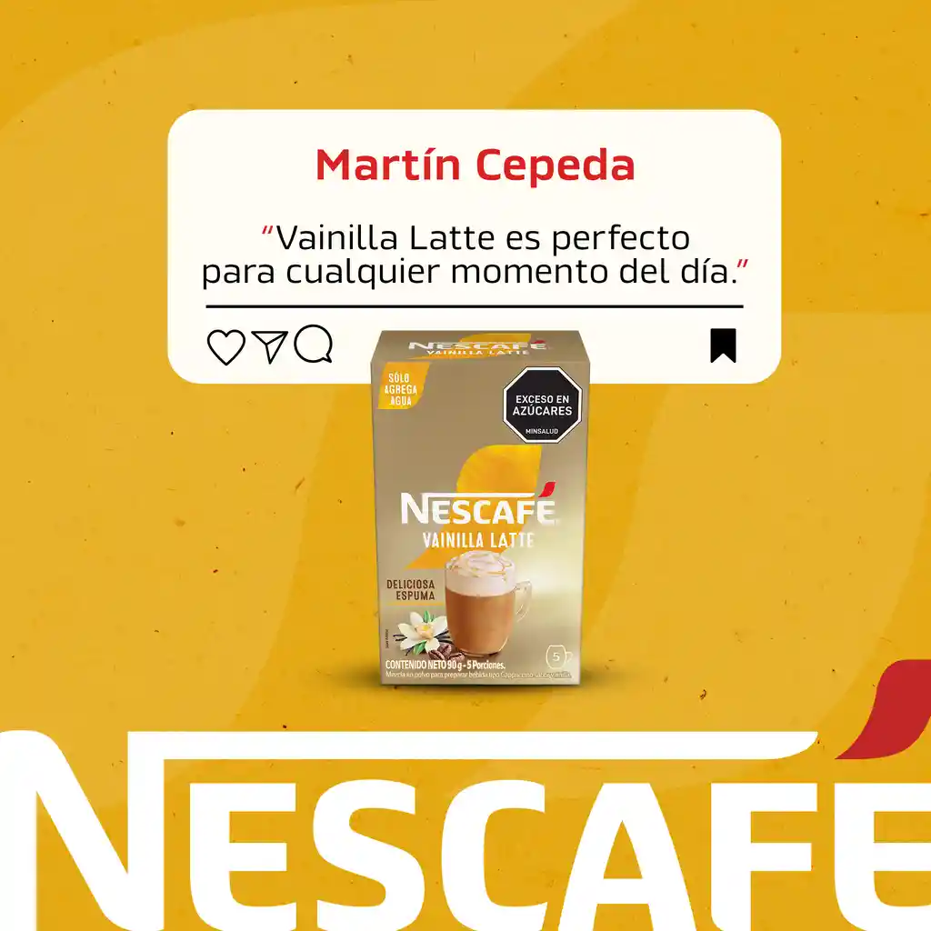 Vainilla Latte NESCAFÉ instantáneo x 90g