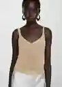 Top Kling Oro Talla XL Mujer Mango