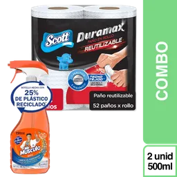 Combo Duramax Toalla Cocina + Mr. Músculo Limpiador Baño 500 mL