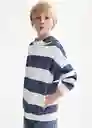 Buzo Sudadera Stripho Azul Talla 10 Niños Mango