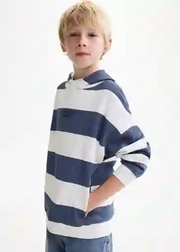 Buzo Sudadera Stripho Azul Talla 10 Niños Mango