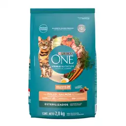 Comida para gatos Esterilizados Pollo y Salmón Purina One x 2kg
