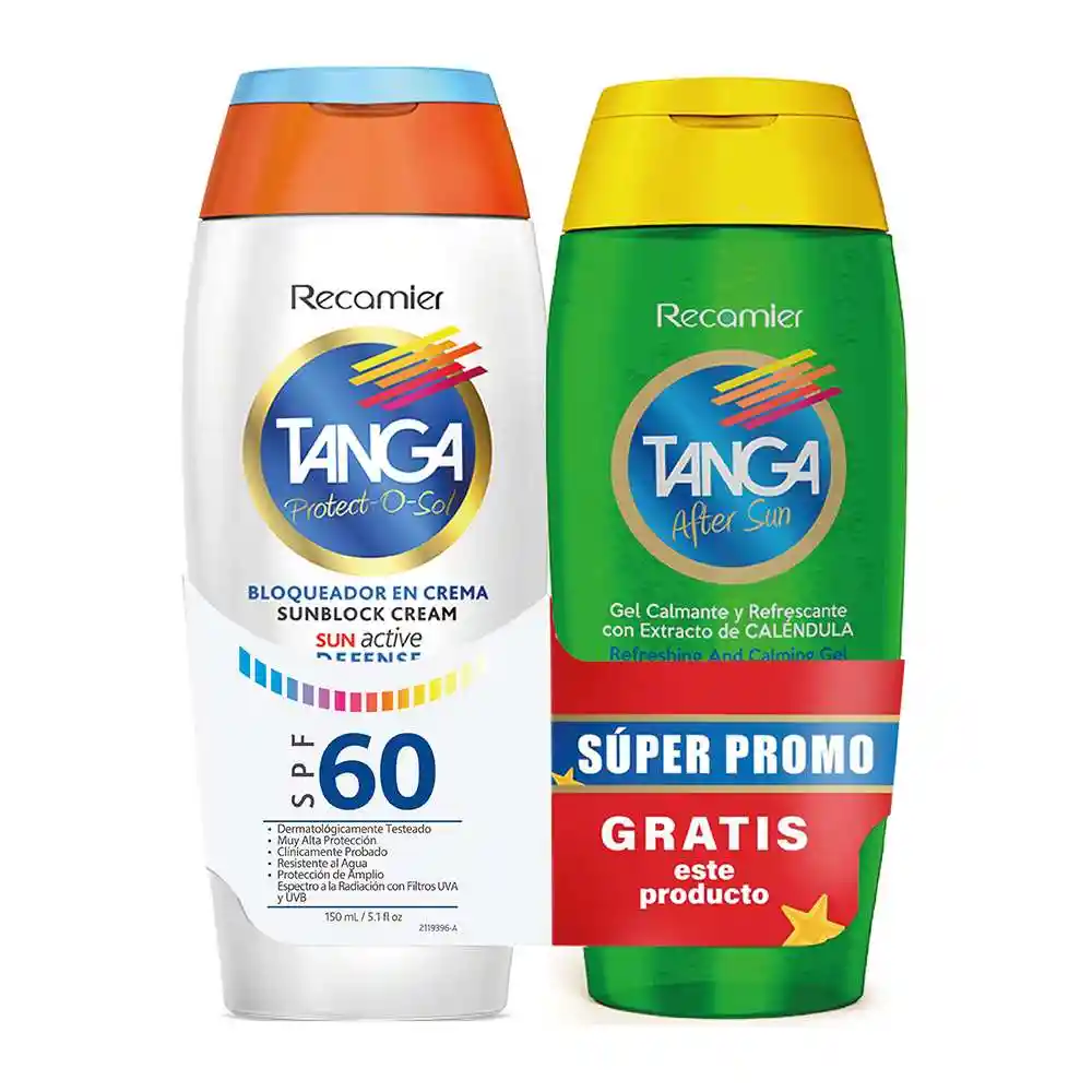 Tanga Bloqueador Solar en Crema SPF 60 + Gel Calmante y Refrescante 