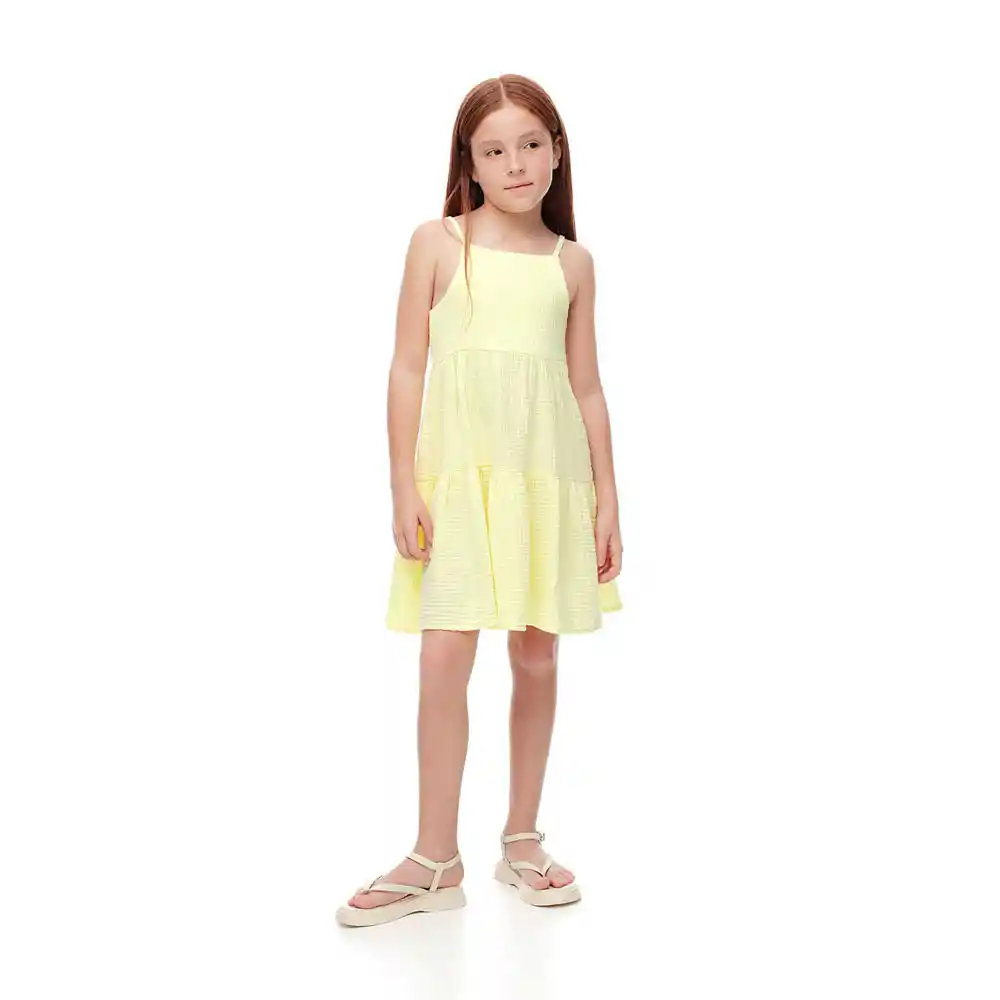 Vestido Corto Con Tirantes Con Ajustador Kids Femenino Laro Kd Gef