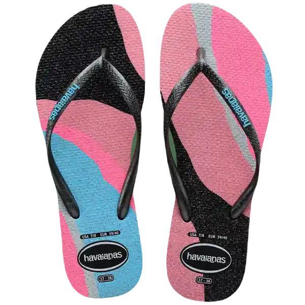 Sandalias Slim Palette Glow Negro Talla 38 4145766 Havaianas