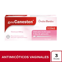 Gynocanesten Óvulo 3 Días Clotrimazol 200 mg Caja x 3 Óvulos