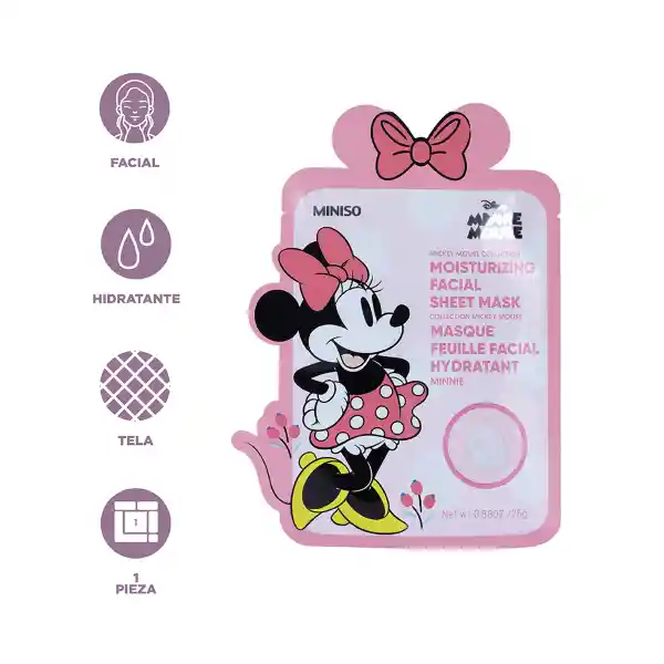 Mascarilla Facial Hidratante Minnie Mickey Mouse Miniso