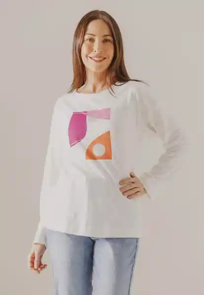 Camiseta Manga Larga Dama Blanco Talla S