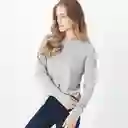 Suéter Cuello Redondo Manga Larga Gris Talla M 705325