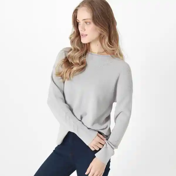 Suéter Cuello Redondo Manga Larga Gris Talla M 705325
