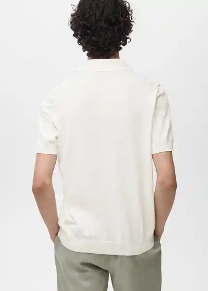 Camiseta Polo Arraona Offwhite Talla L Hombre Mango