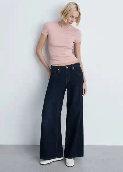 Camiseta Belmonte Rosa Pastel Talla M Mujer Mango