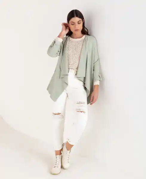 Blazer Asimétrico Verde Claro Verde Abadía Talla M Mujer Naf Naf