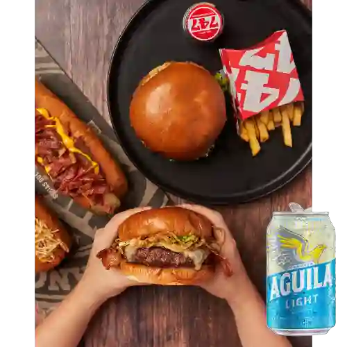 Combo Hamburguesa Americana + Aguila Light Lta 330ml