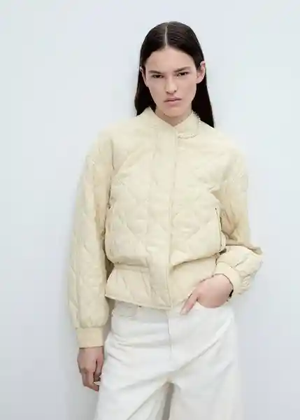 Chaqueta Hawaii Amarillo Pastel Talla M Mujer Mango