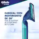 GILLETTE Prestobarba Ultragrip2 Cuchilla de Afeitar Desechable 3 Cuchillas para Hombre con 2 Hojas y Cabeza Móvil para Rasurar