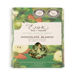 Evok Chocolate Blanco, Mix Verde Almendra, Manzana y Espinaca