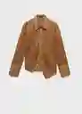 Camisa Creuer Marron Talla M Mujer Mango