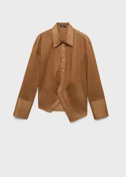 Camisa Creuer Marron Talla M Mujer Mango