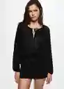 Blusa Olga Negro Talla M Mujer Mango