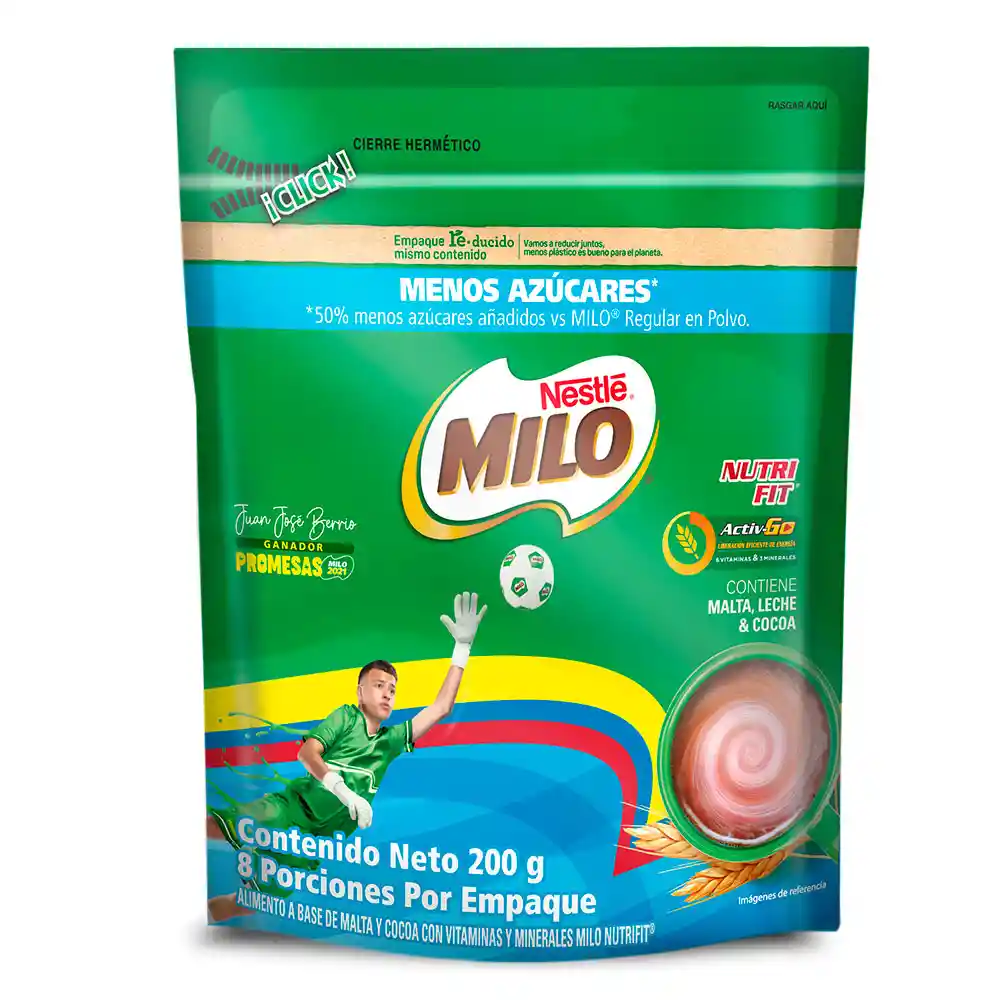 Modificador de leche MILO NUTRI-FIT menos azúcares x 200g