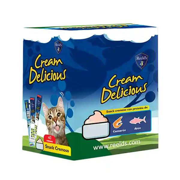 Reeld's Snack para Gato Cream Delicious Camarón Atún