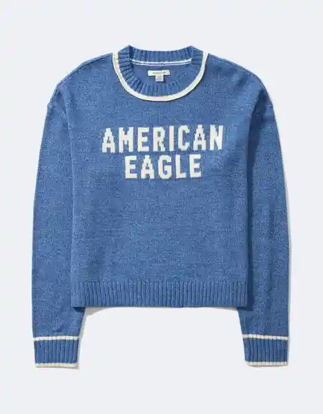 Suéter Tejido Mujer Azul Talla Small American Eagle