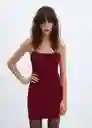 Vestido Xlima Fucsia Talla M Mujer Mango