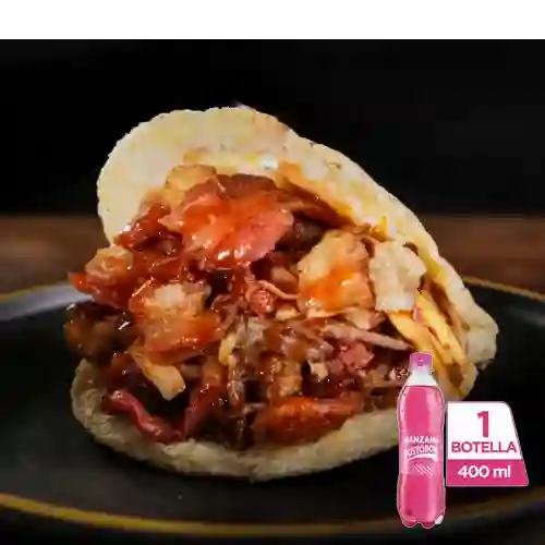 Combo Arepa Cinco Carnes + Postob��n Manzana 400 ml
