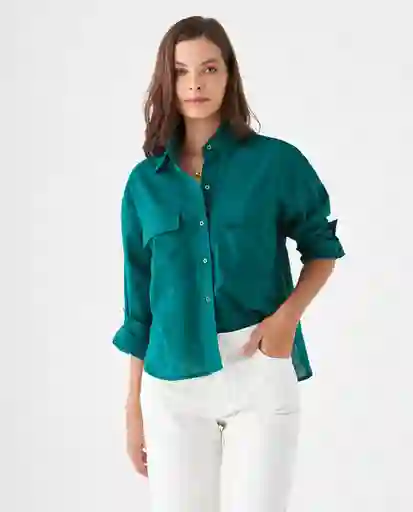 Camisa Verde Perenne Ultraoscuro Talla M 619F065 Esprit