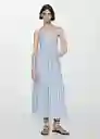 Vestido Cristi Celeste Talla L Mujer Mango