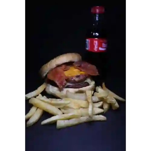 Hamburguesa Carnivora+papas+gaseosa