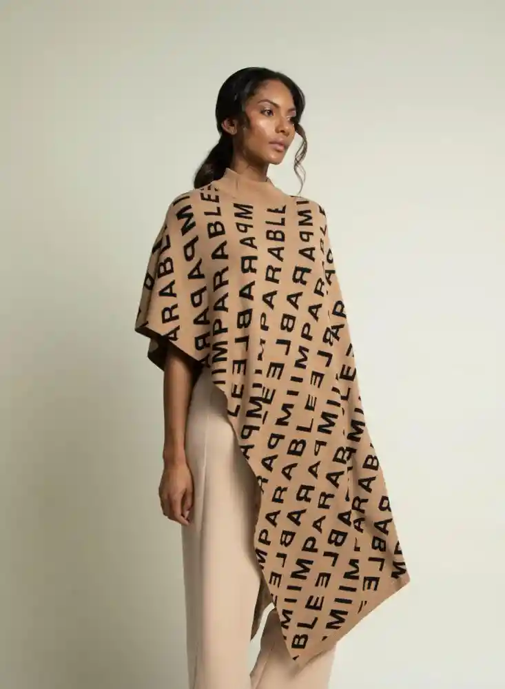 Saco Tejido Tipo Poncho Estampado 2 Talla Única