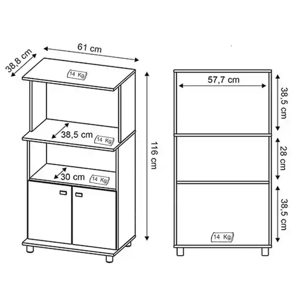 Muebles 2020 Mueble Auxiliar de Cocina Victoria Blanco