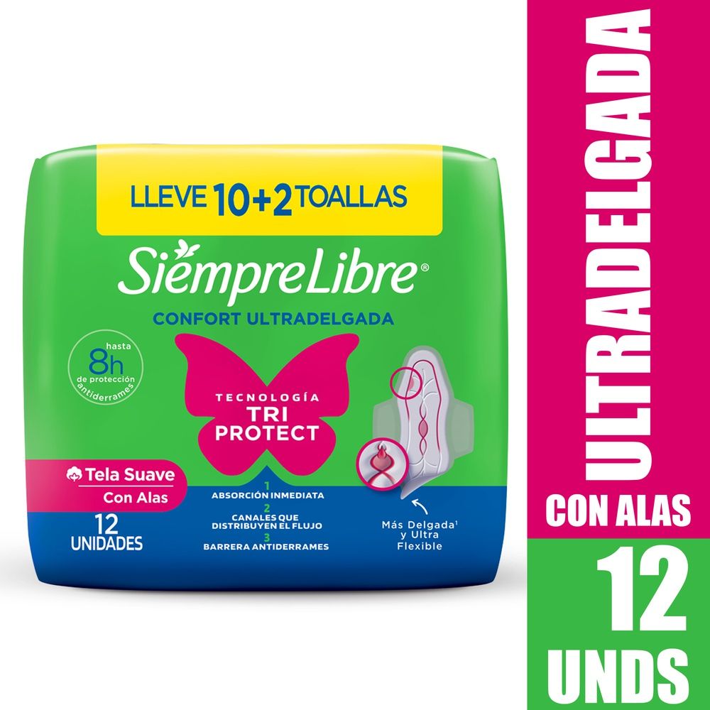 Toalla Higiénica Stayfree Confort Ultradelgada 12 unidades
